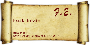 Feit Ervin névjegykártya